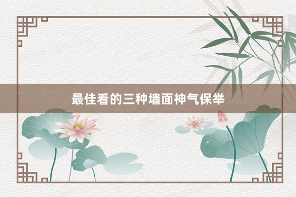 最佳看的三种墙面神气保举