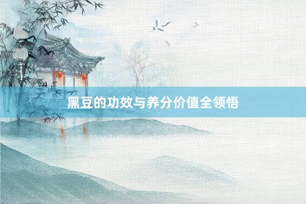 黑豆的功效与养分价值全领悟